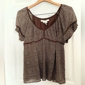 Y2K brown babydoll top